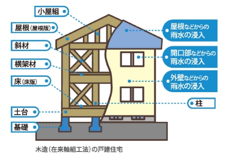 保険の対象となる基本構造部分（例）